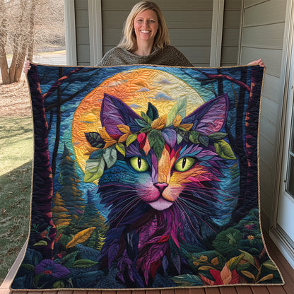Mystic Forest Cat Quilted Blanket GFTOAB3149