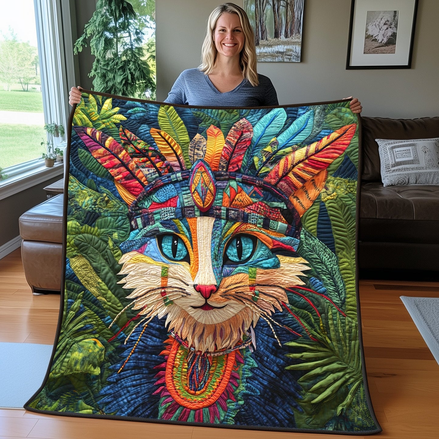 The Nomadic Cat Quilted Blanket GFTOAB3453