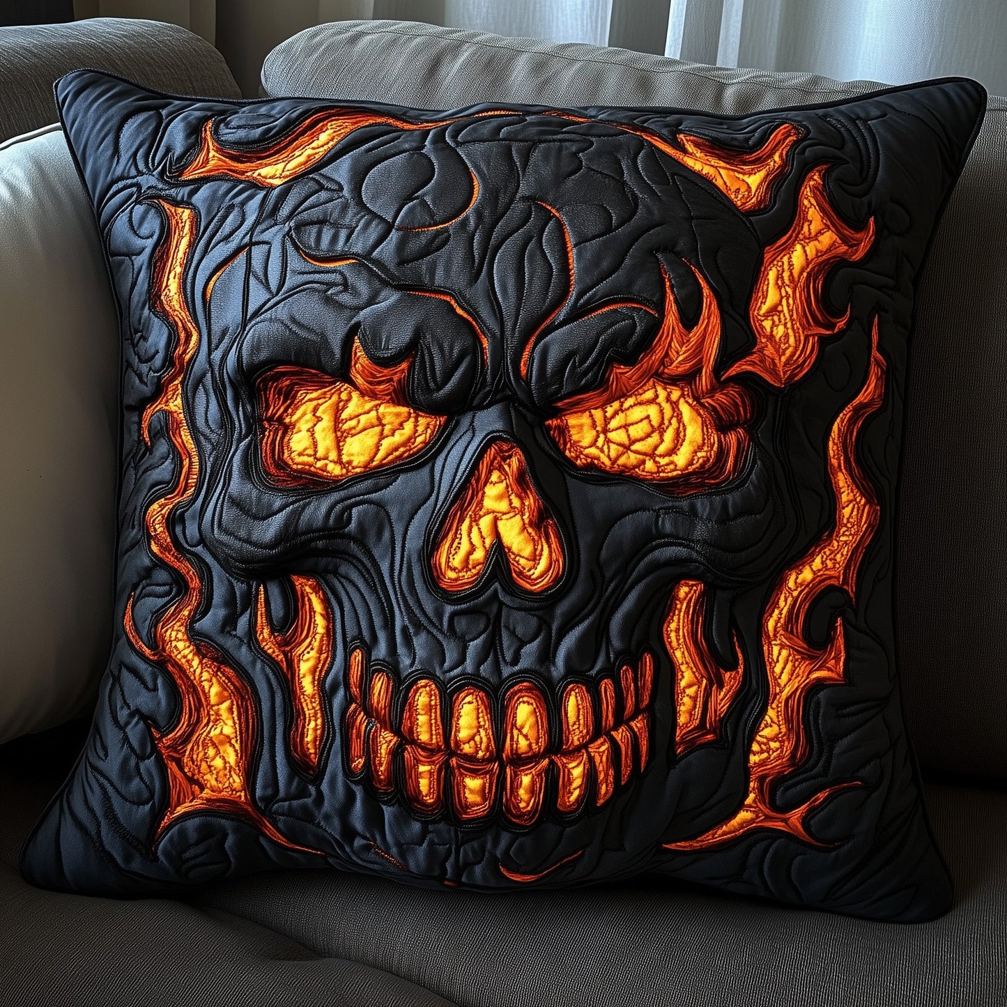 Lava Skull Quilted Pillow Case GFTOAB3562
