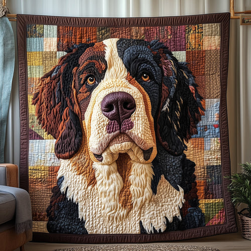 Adorable Newfoundland Dog Quilted Blanket GFTOAB3608