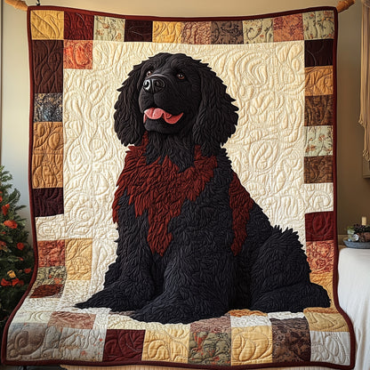 Adorable Newfoundland Dog Quilted Blanket GFTOAB3610