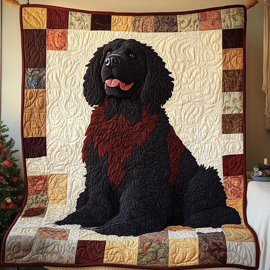 Adorable Newfoundland Dog Quilted Blanket GFTOAB3610
