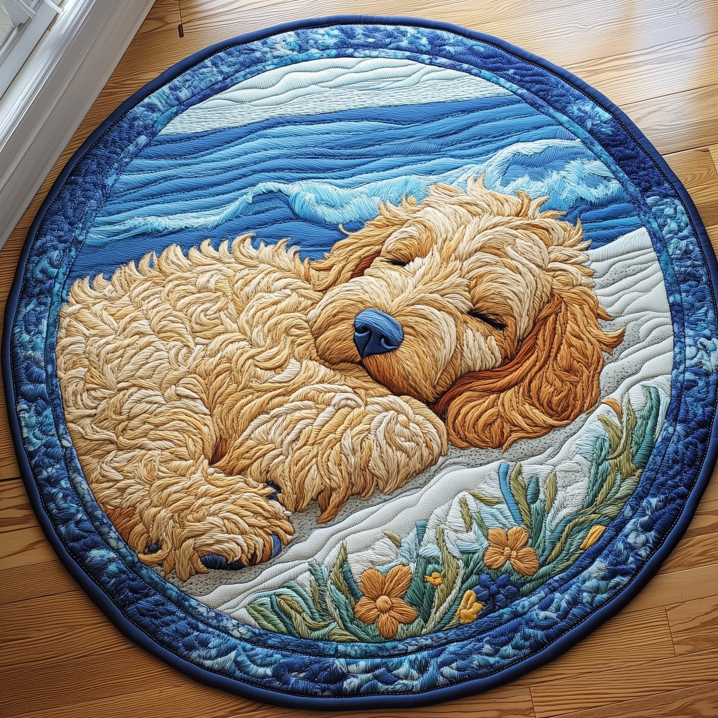 Beach Dreamy Doodle Quilted Round Mat GFTOAB3613