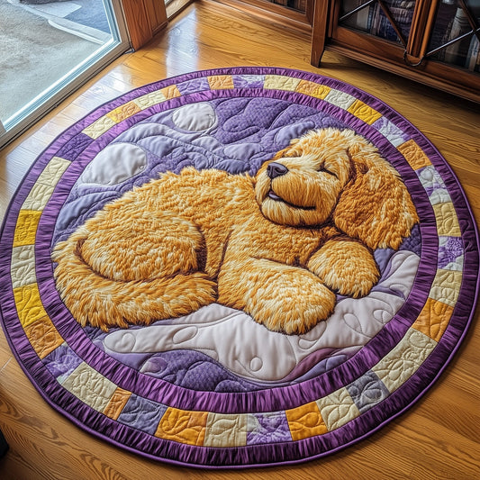 Sleepy Goldendoodle Quilted Round Mat GFTOAB3633