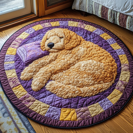 Sleepy Goldendoodle Quilted Round Mat GFTOAB3634