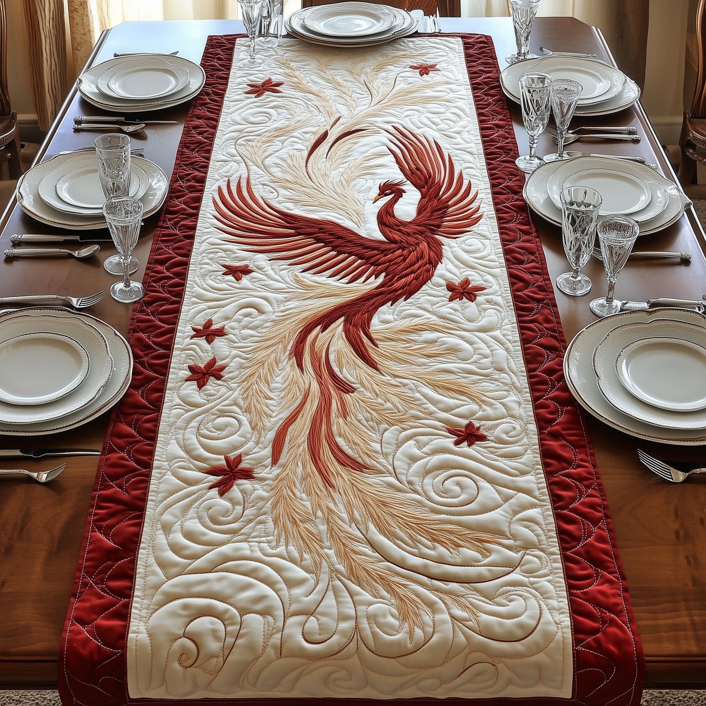 Eternal Ember Wings Quilted Table Runner GFTOAB3637