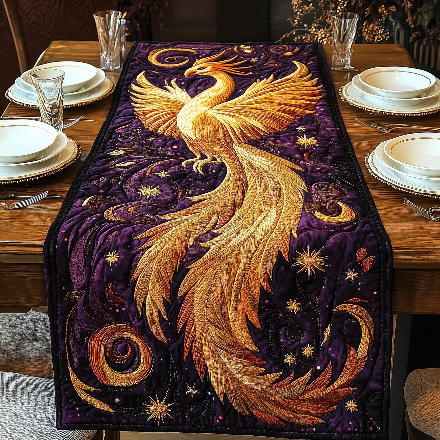 Solar Phoenix Quilted Table Runner GFTOAB3643