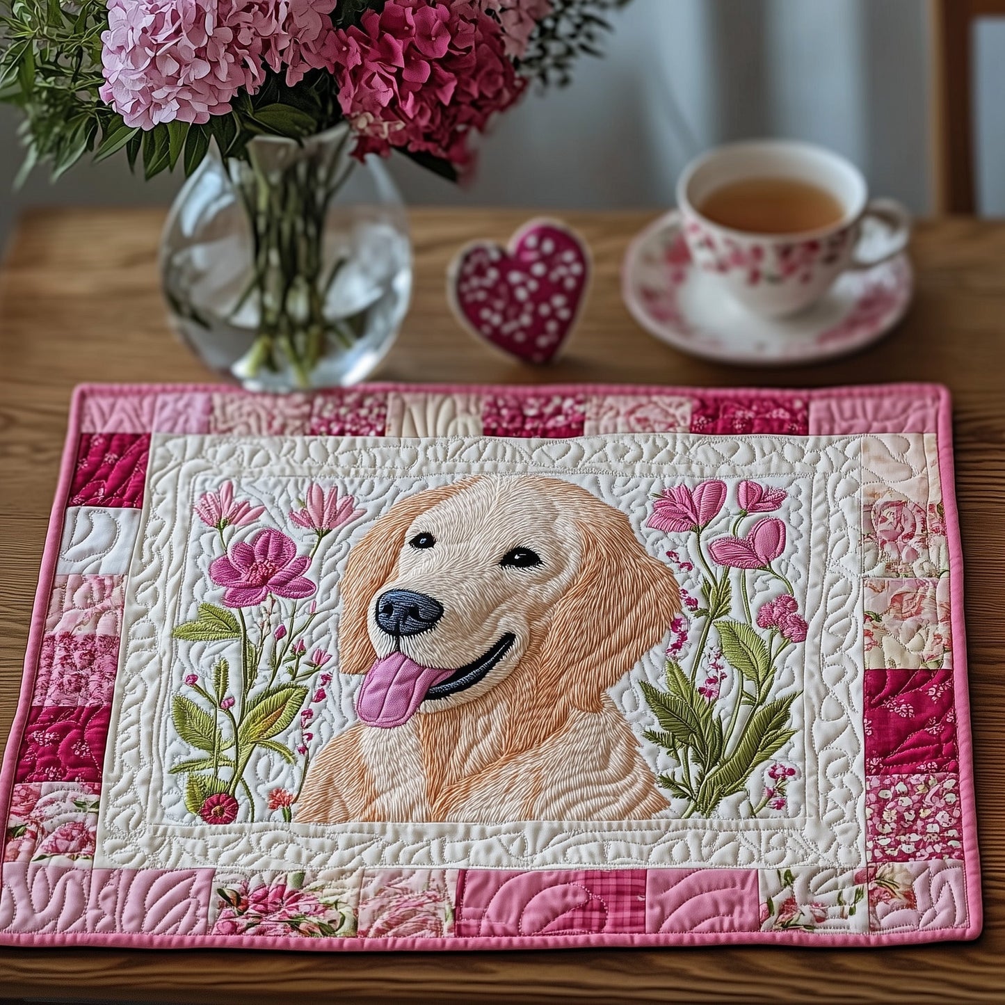 Lovely Golden Retriever Quilted Placemat GFTOAB3647
