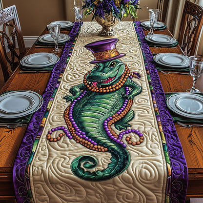 Mardi Gras Alligator Quilted Table Runner GFTOAB3745