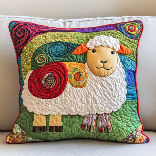 Colorful Sheep Quilted Pillow Case GFTOAB375