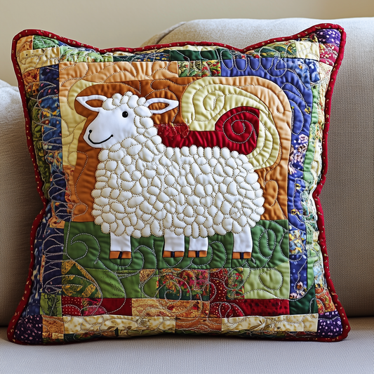 Colorful Sheep Quilted Pillow Case GFTOAB376
