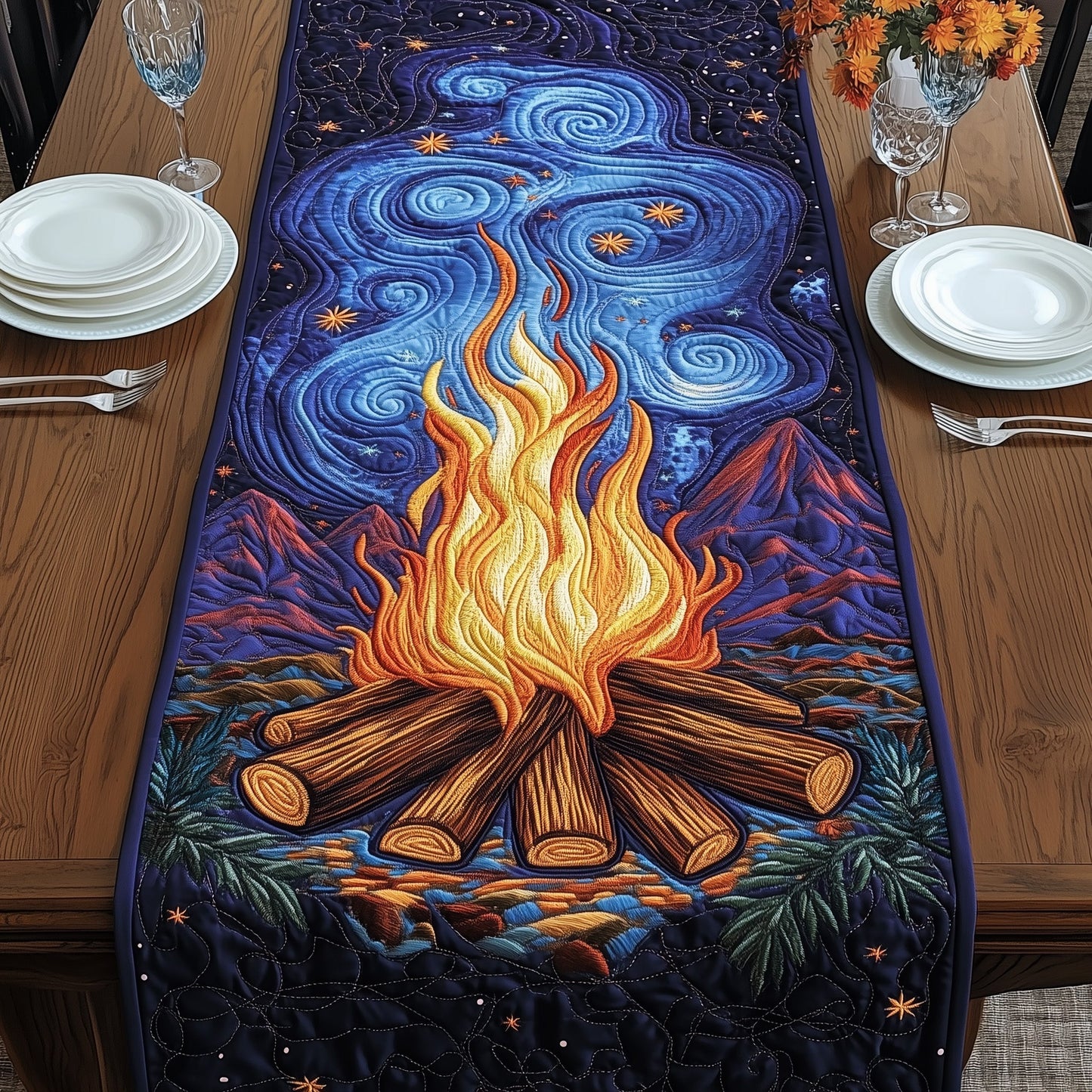 Glowing Wilderness Quilted Table Runner GFTOAB3782