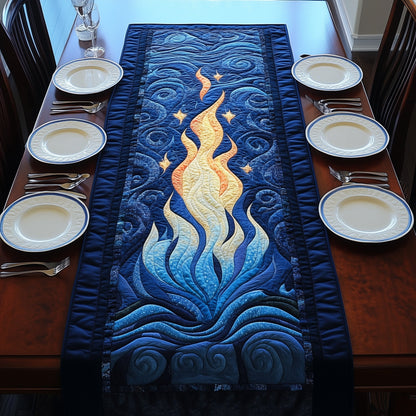 Blue Eternal Flames Quilted Table Runner GFTOAB3787