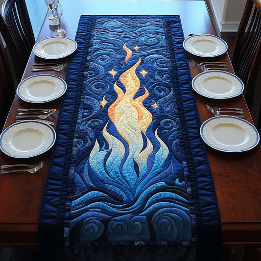 Blue Eternal Flames Quilted Table Runner GFTOAB3787