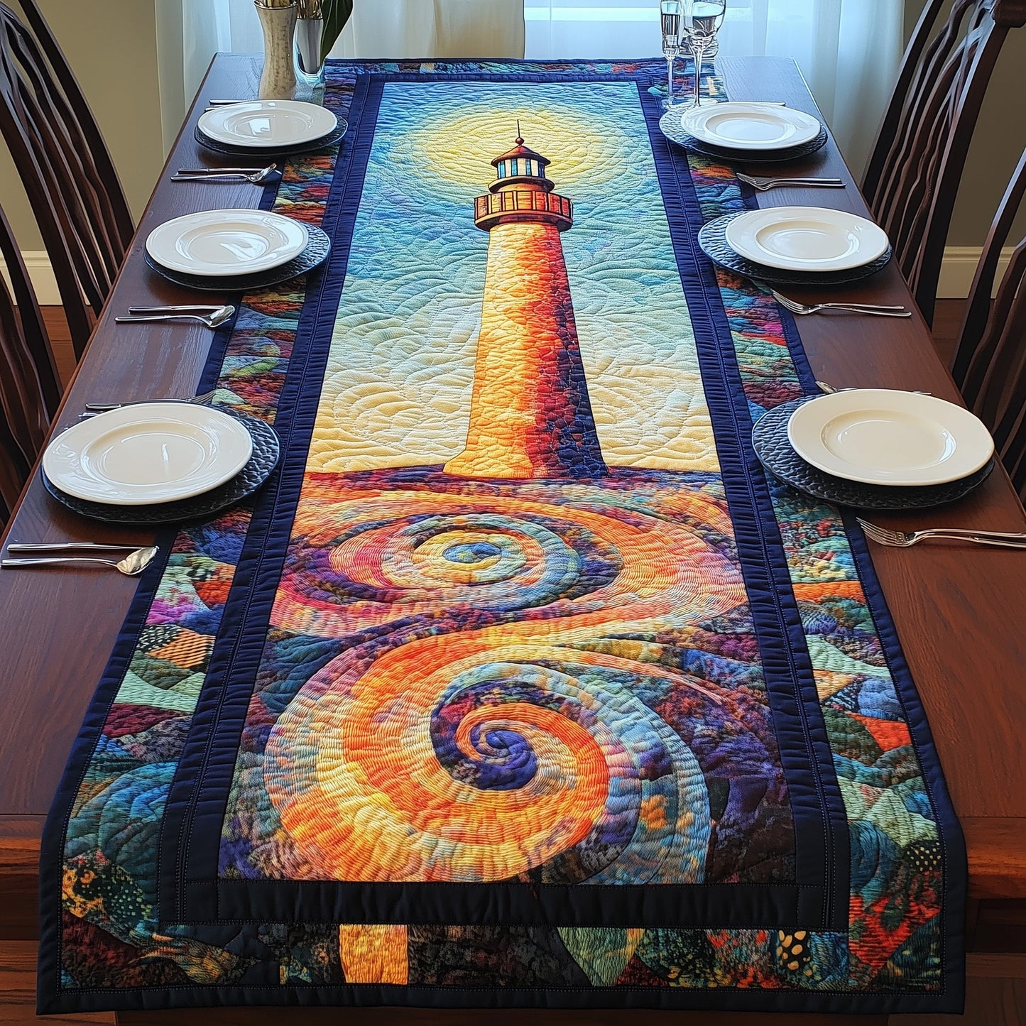 Radiant Coastal Guardian Quilted Table Runner GFTOAB3811