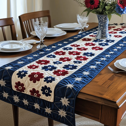 Patriotic Daisies Quilted Table Runner GFTOAB3814