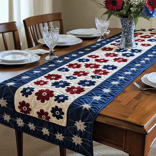 Patriotic Daisies Quilted Table Runner GFTOAB3814