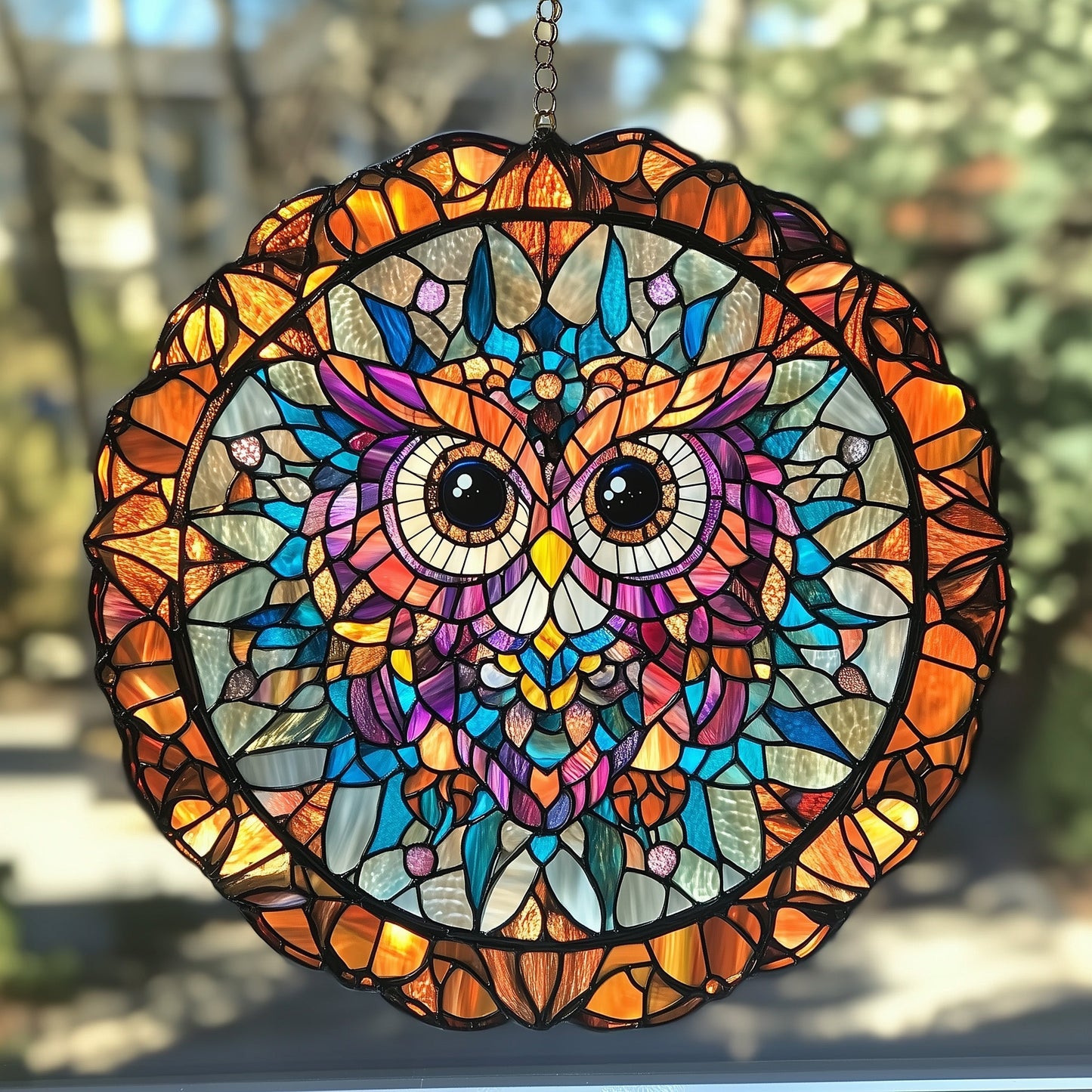 Gorgeous Owl Stained Glass Suncatcher GFTOAB3980