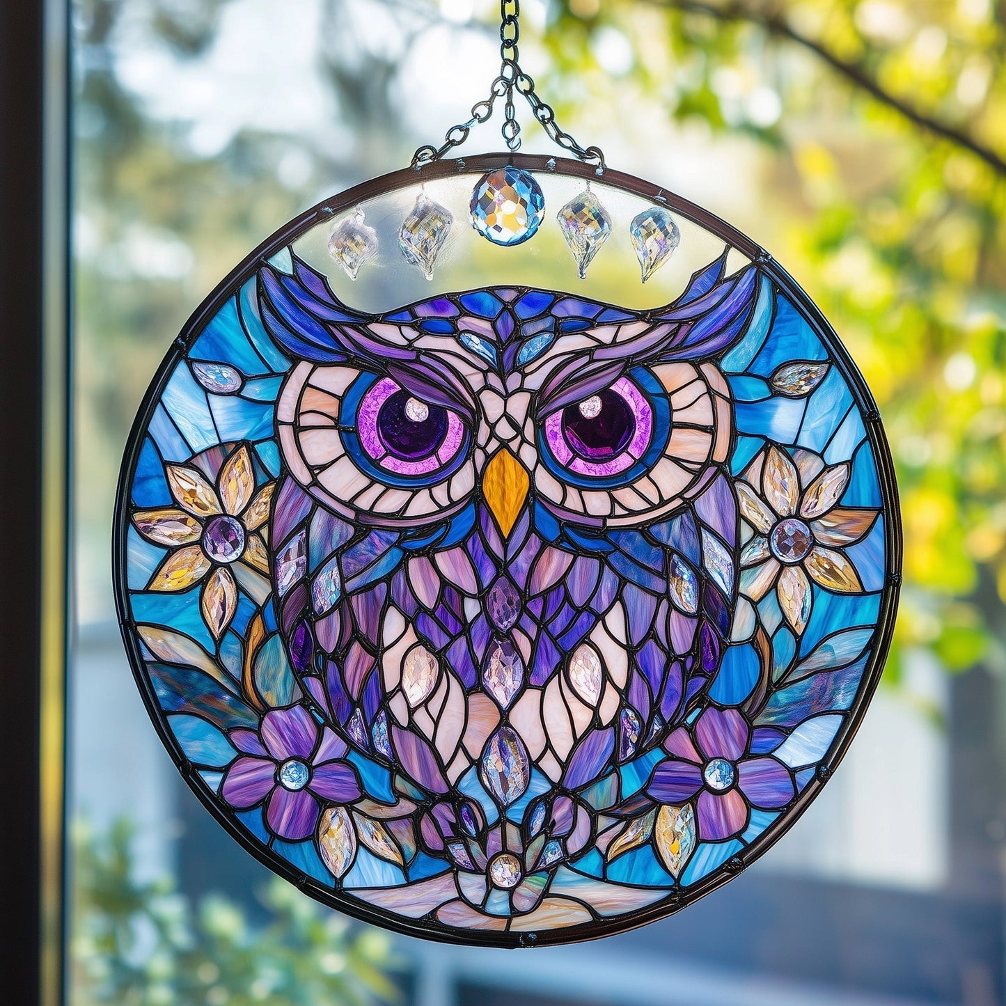 Gorgeous Owl Stained Glass Suncatcher GFTOAB3982