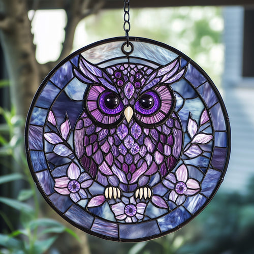 Gorgeous Owl Stained Glass Suncatcher GFTOAB3983