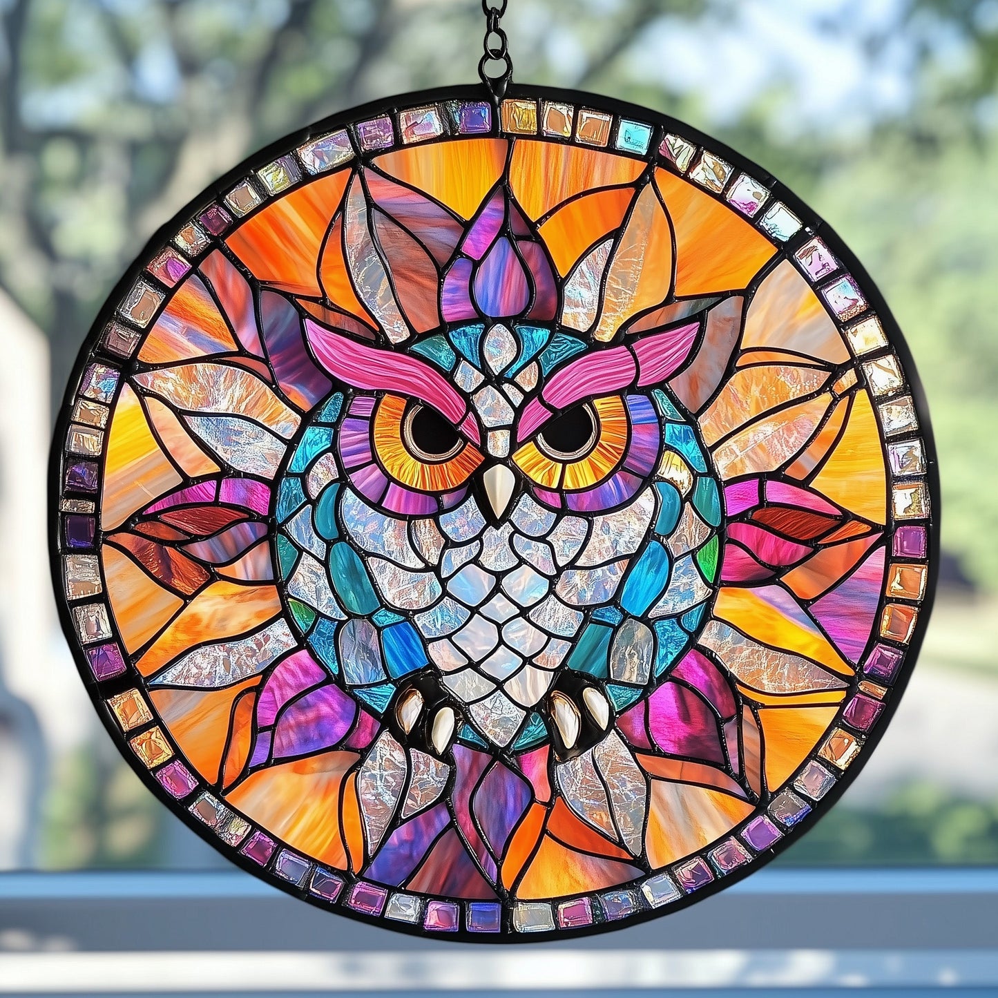 Gorgeous Owl Stained Glass Suncatcher GFTOAB3984