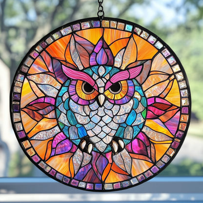 Gorgeous Owl Stained Glass Suncatcher GFTOAB3984
