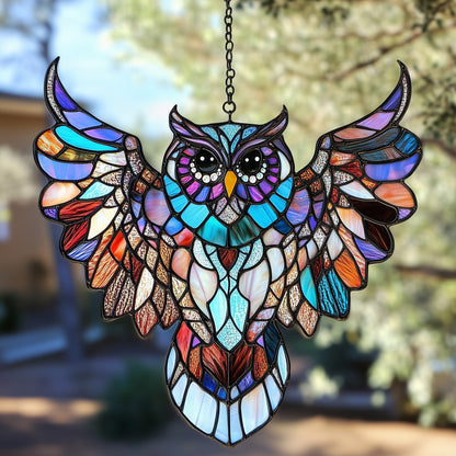 Gorgeous Owl Stained Glass Suncatcher GFTOAB3986