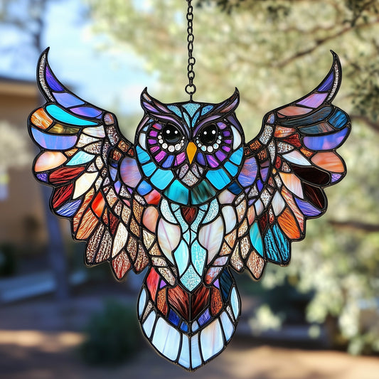 Gorgeous Owl Stained Glass Suncatcher GFTOAB3986