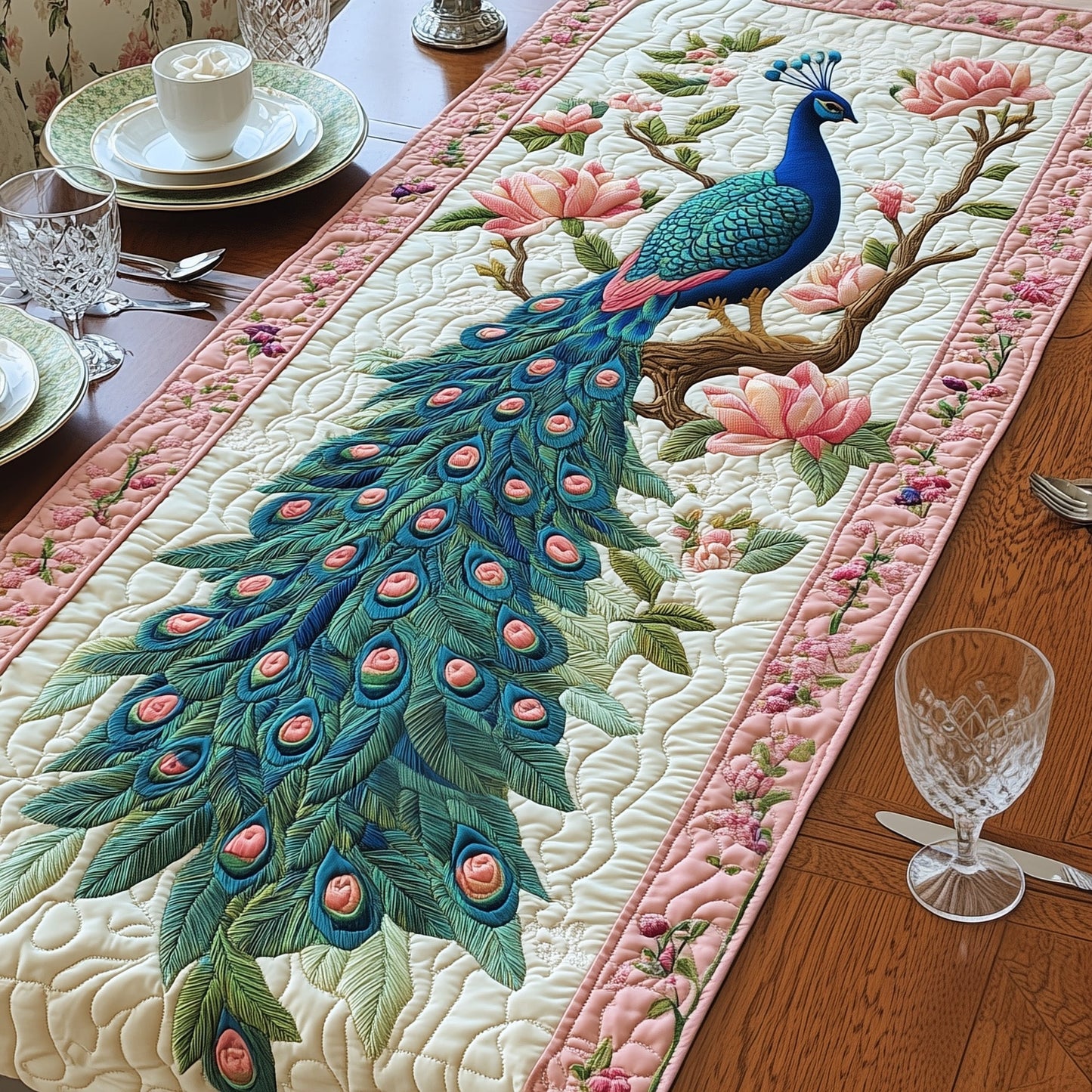 Feathers And Petals Quilted Table Runner GFTOAB4103