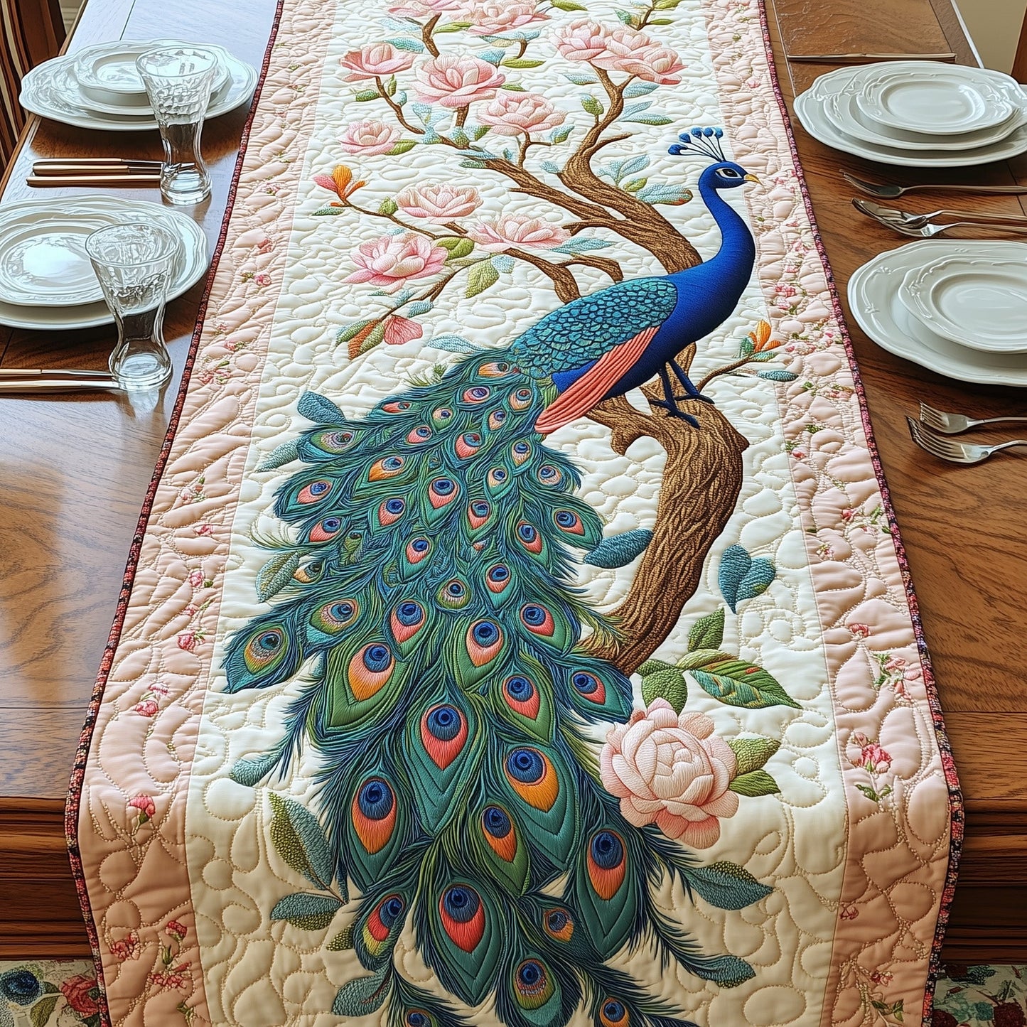 Royal Blossoms Quilted Table Runner GFTOAB4106