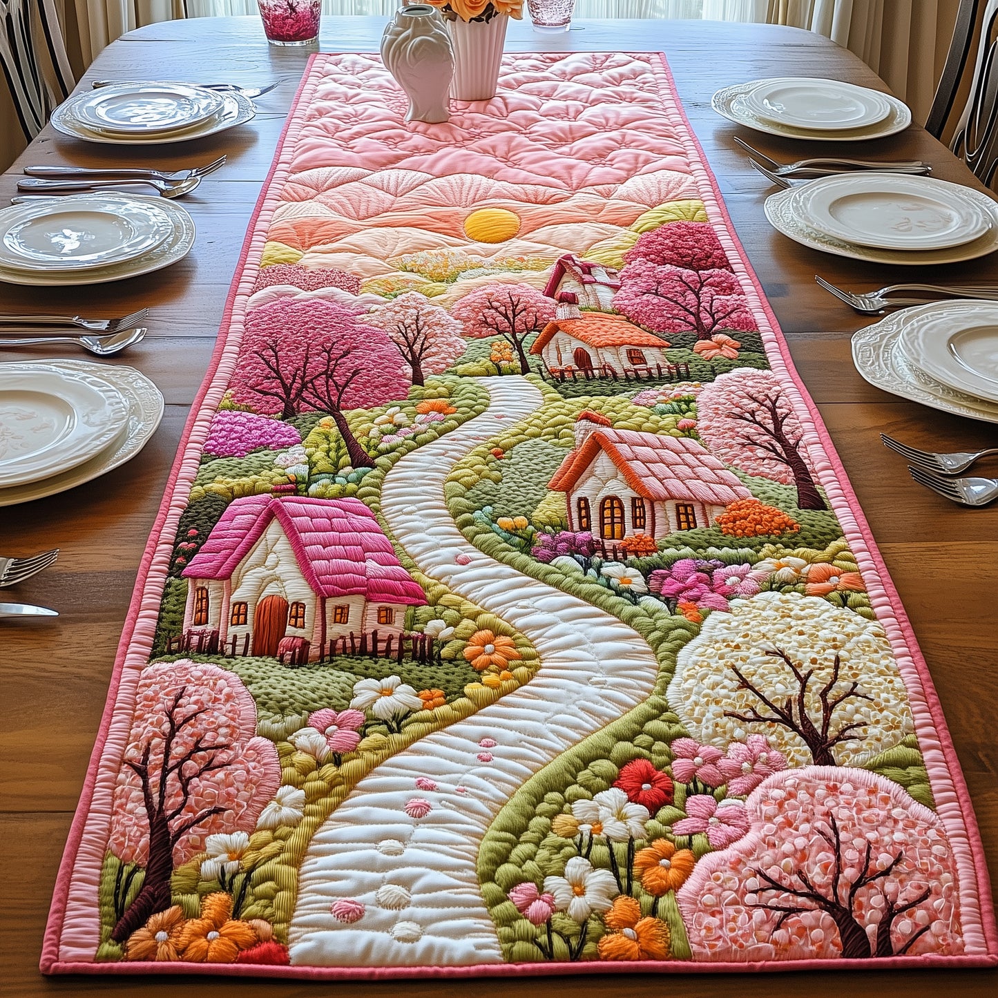 Springtime Serenity Quilted Table Runner GFTOAB4140