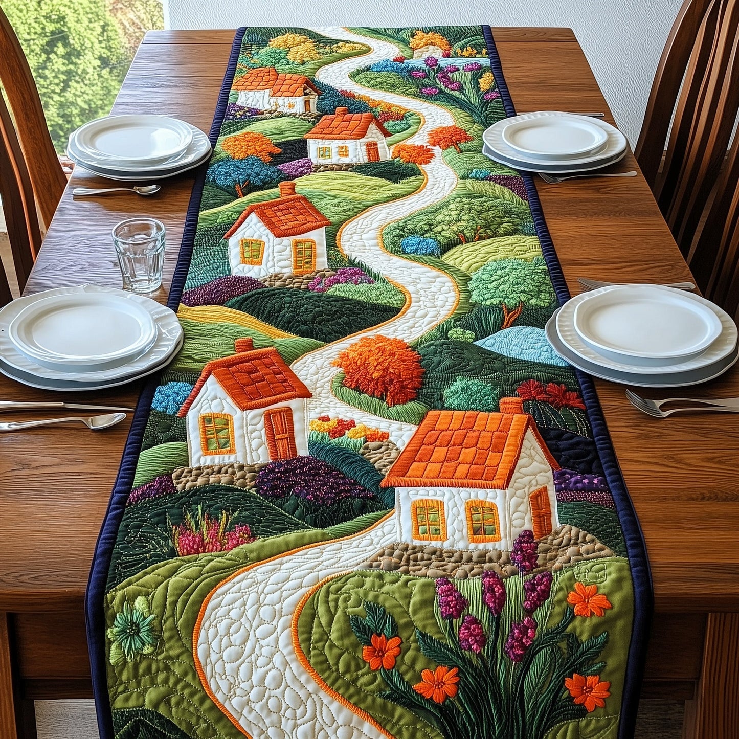 Timeless Tranquility Quilted Table Runner GFTOAB4144