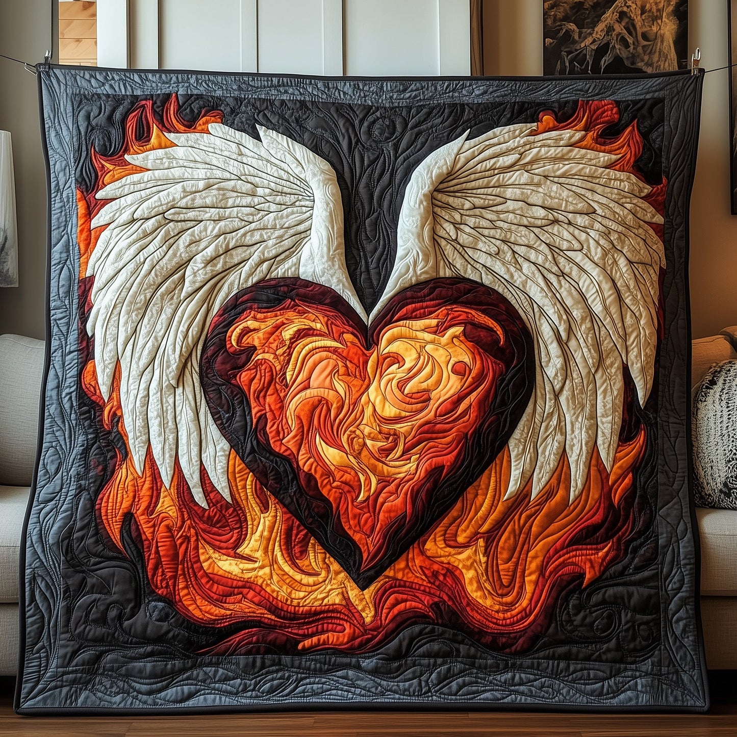 Gothic Heart Quilted Blanket GFTOAB4159
