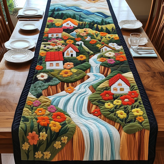 Peaceful Village Quilted Table Runner GFTOAB4179