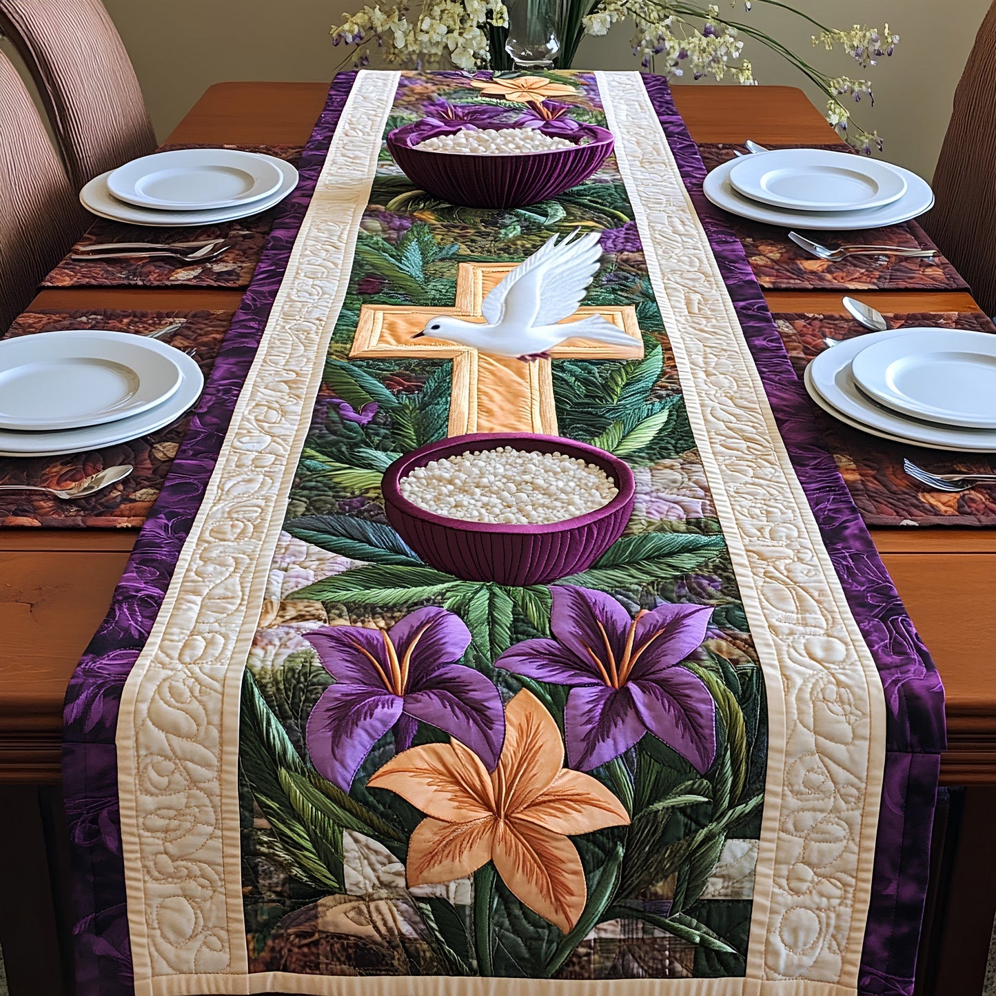 Ash Wednesday Quilted Table Runner GFTOAB4313
