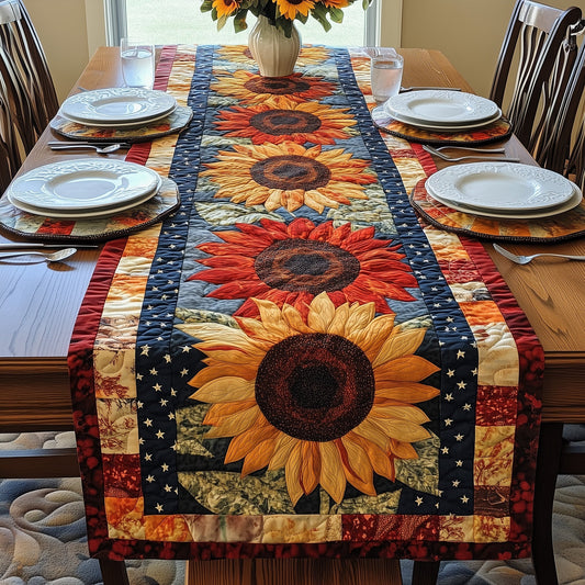 Patriotic Sunflower Quilted Table Runner GFTOAB4326