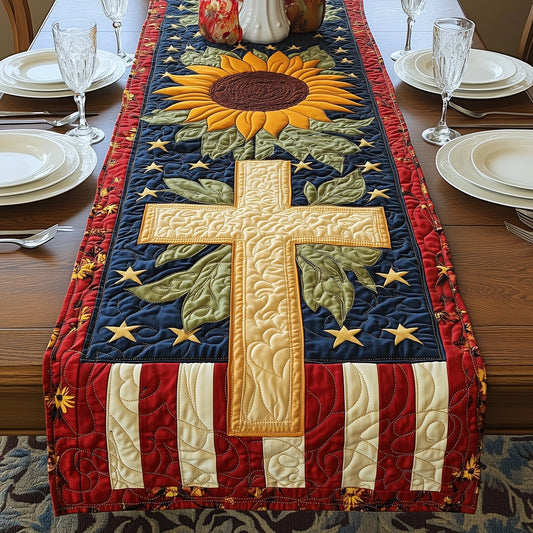 Patriotic Sunflower Quilted Table Runner GFTOAB4329