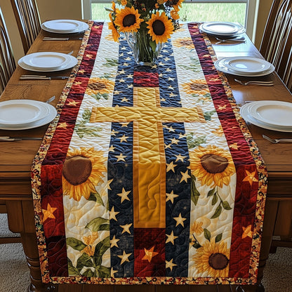 Patriotic Sunflower Quilted Table Runner GFTOAB4334