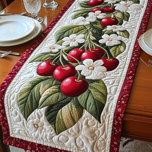 Juicy Cherry Harvest Quilted Table Runner GFTOAB4374