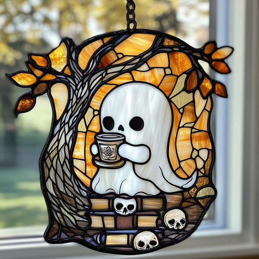 Teatime with Ghost Window Hanging Suncatcher GFTOAB4383