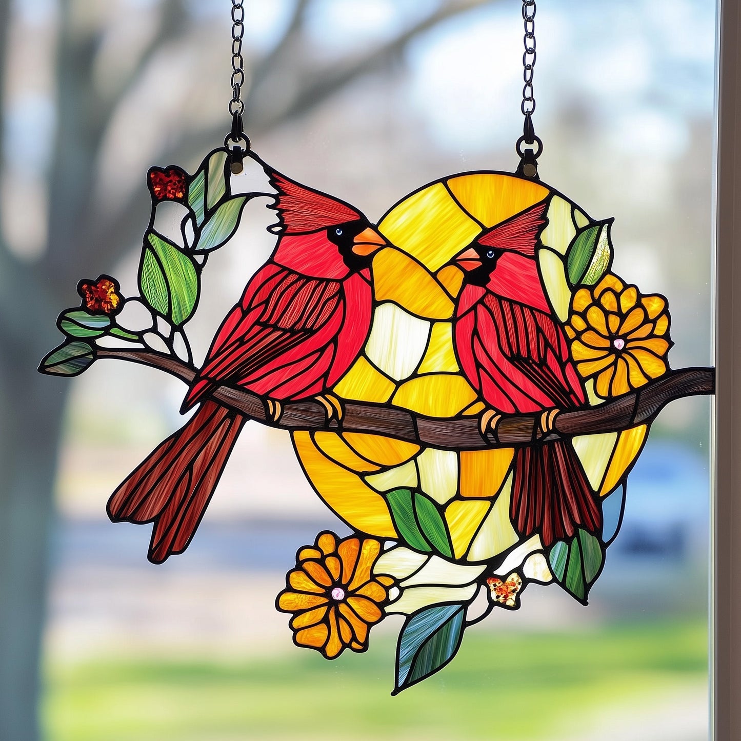 Cardinal Love Window Hanging Suncatcher GFTOAB4428