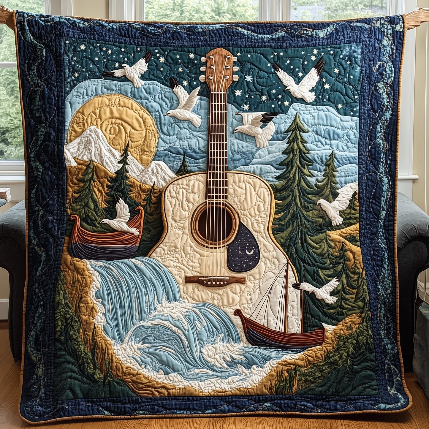 Sailing Through Sound Quilted Blanket GFTOAB4457