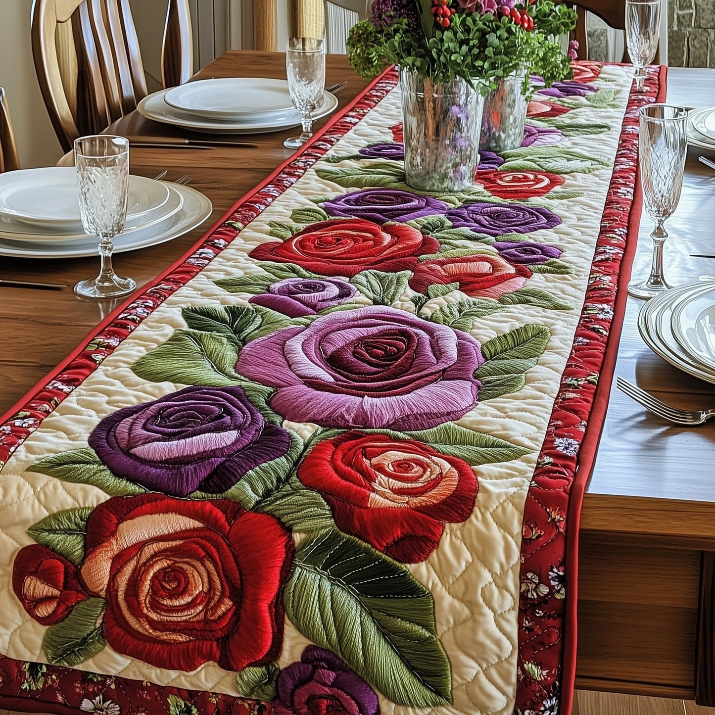 Rose Garden Quilted Table Runner GFTOAB4568