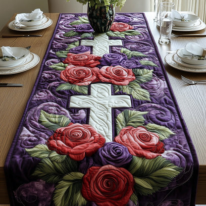 Blossoming Cross Quilted Table Runner GFTOAB4575