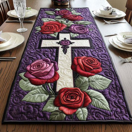 Blossoming Cross Quilted Table Runner GFTOAB4576