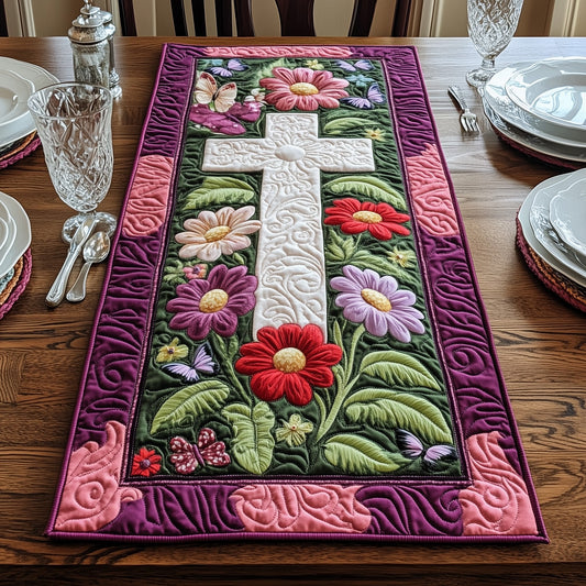 Blooming Faith Quilted Table Runner GFTOAB4578