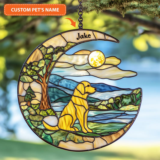 Custom Name Yellow Labrador Suncatcher GFTOAB4667