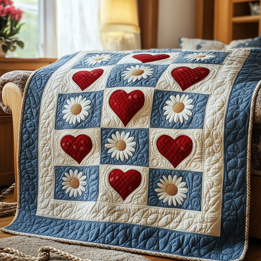 Golden Heart Blossom Quilted Blanket GFTOAB4761