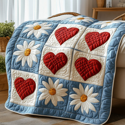 Golden Heart Blossom Quilted Blanket GFTOAB4762
