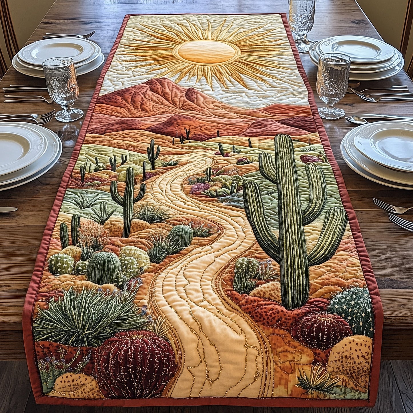 Path to the Golden Sun Quilted Table Runner GFTOAB4869